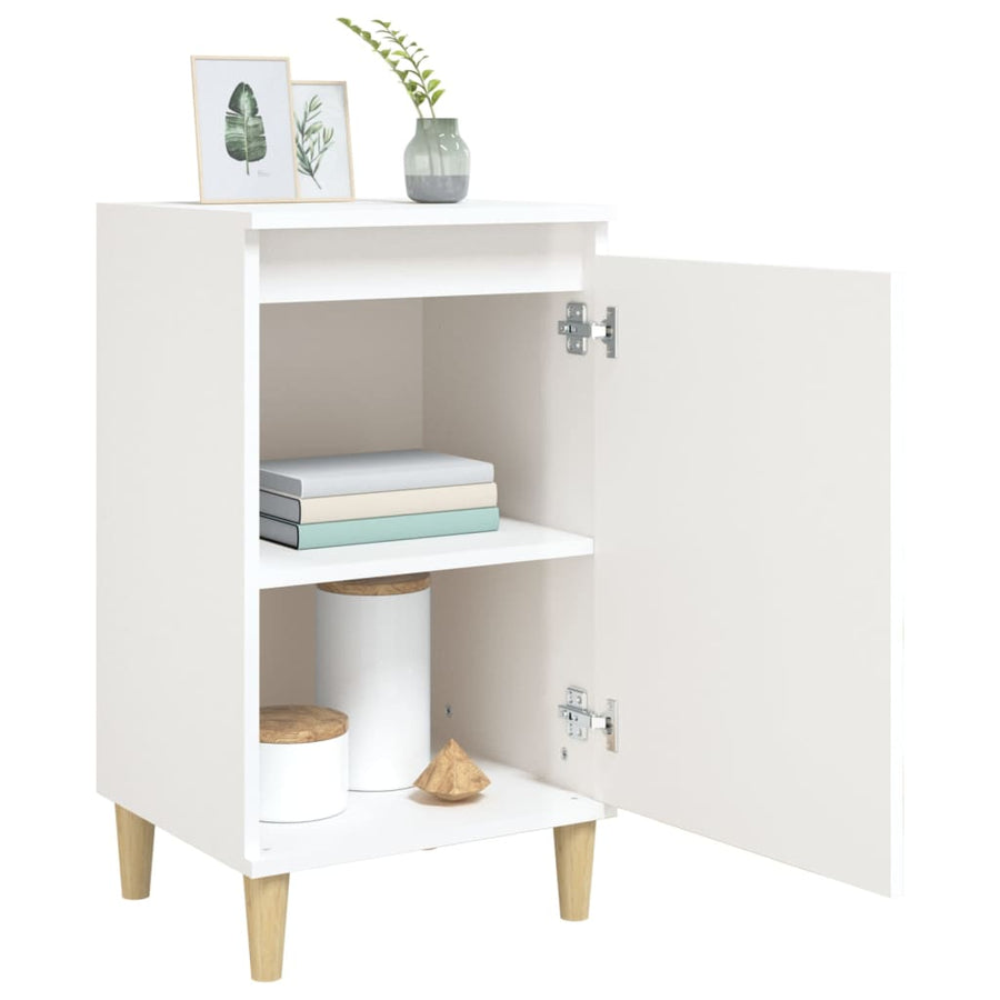 Nachtkastjes 2 St 40X35X70 Cm Bewerkt Hout Hoogglans Wit