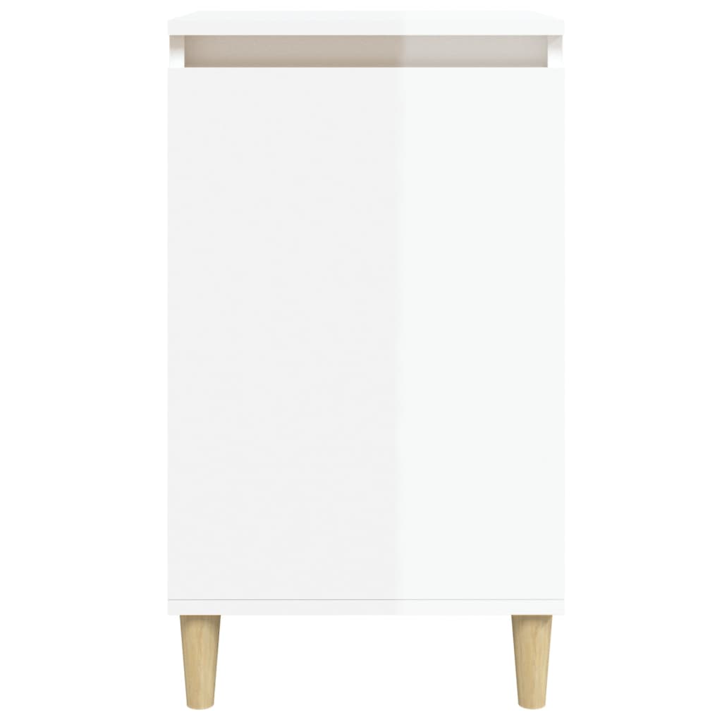 Nachtkastjes 2 St 40X35X70 Cm Bewerkt Hout Hoogglans Wit