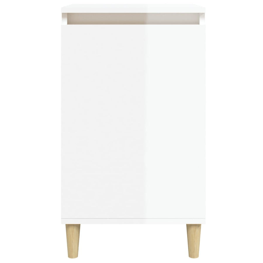 Nachtkastjes 2 St 40X35X70 Cm Bewerkt Hout Hoogglans Wit