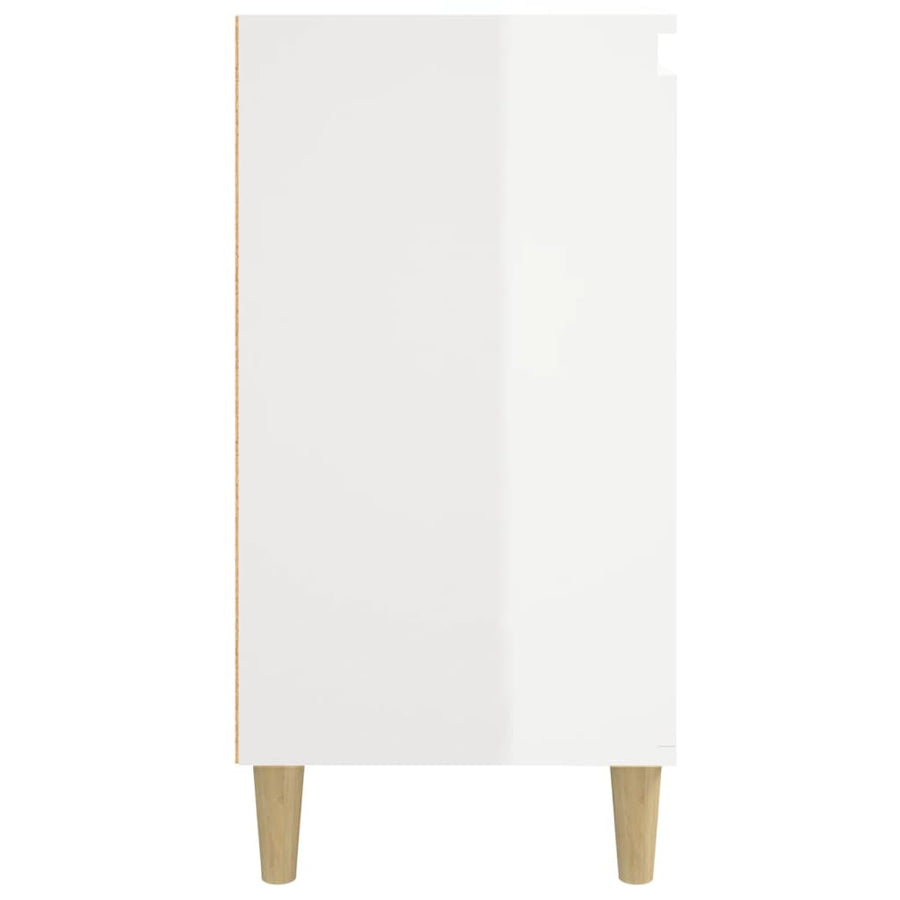 Nachtkastjes 2 St 40X35X70 Cm Bewerkt Hout Hoogglans Wit