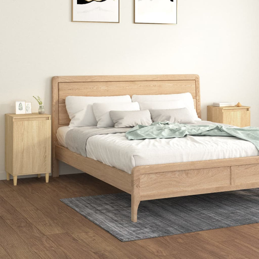Nachtkastjes 2 St 40X35X70 Cm Bewerkt Hout Sonoma Eikenkleurig