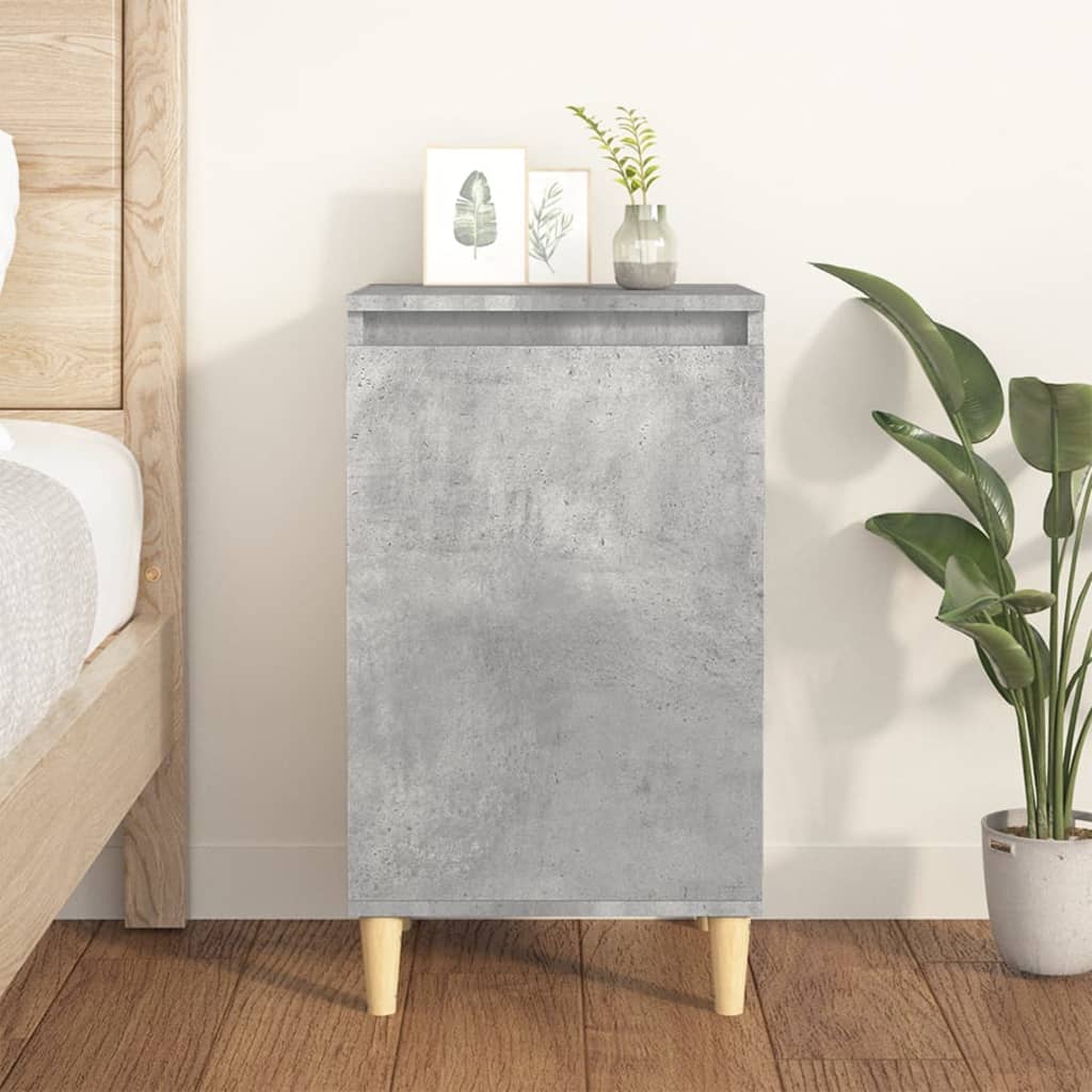 Nachtkastje 40X35X70 Cm Bewerkt Hout Betongrijs