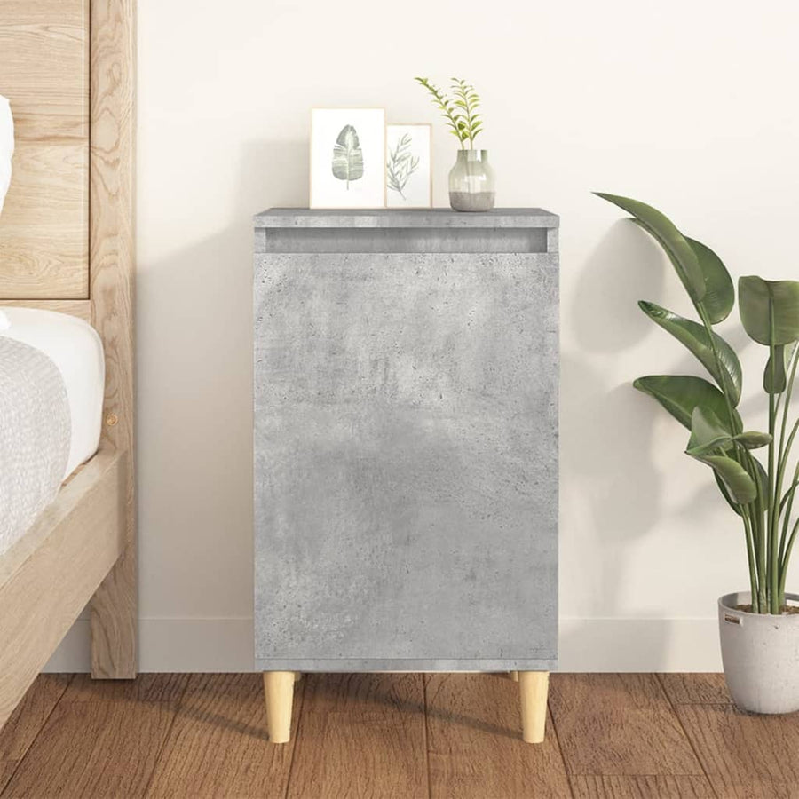 Nachtkastje 40X35X70 Cm Bewerkt Hout Betongrijs