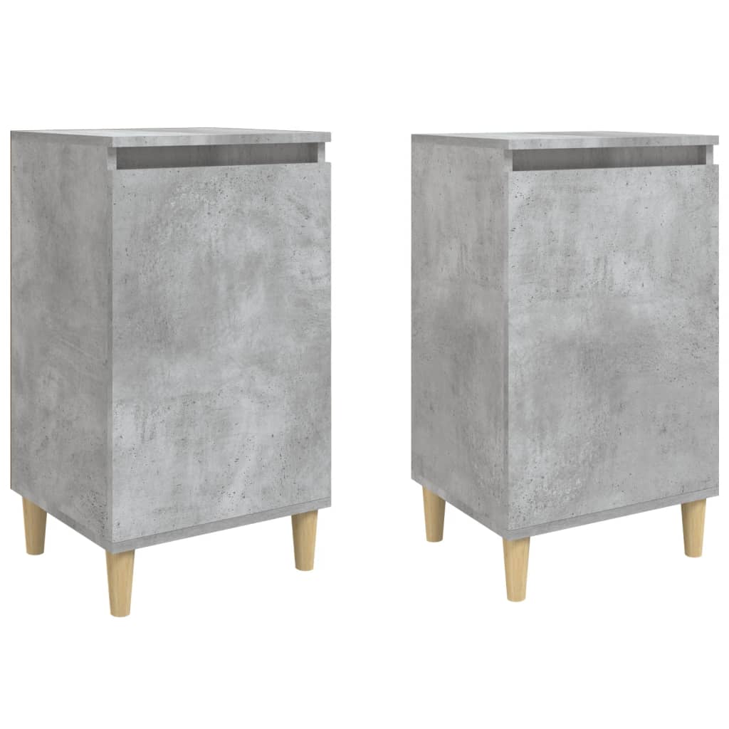 Nachtkastjes 2 St 40X35X70 Cm Bewerkt Hout Betongrijs