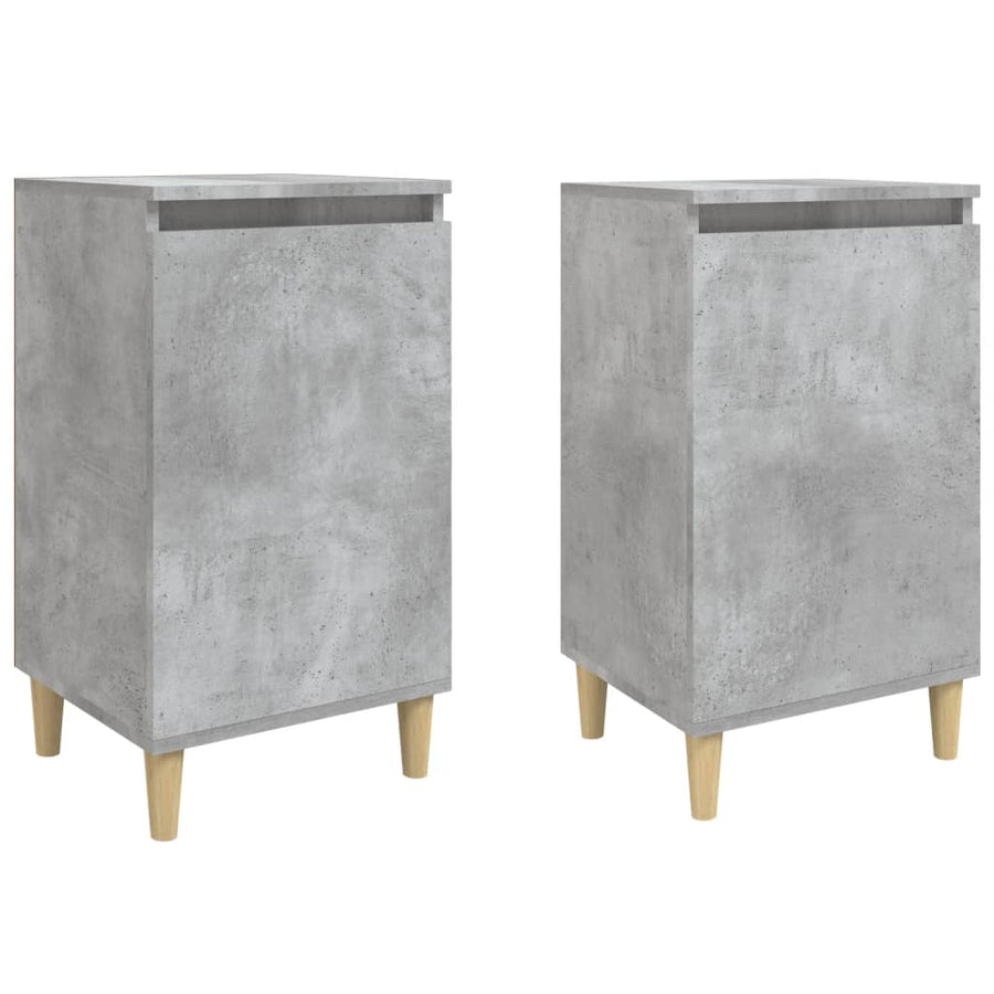 Nachtkastjes 2 St 40X35X70 Cm Bewerkt Hout Betongrijs