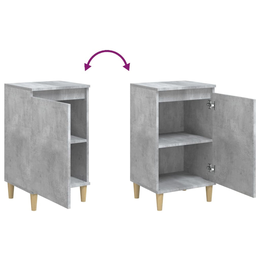 Nachtkastjes 2 St 40X35X70 Cm Bewerkt Hout Betongrijs