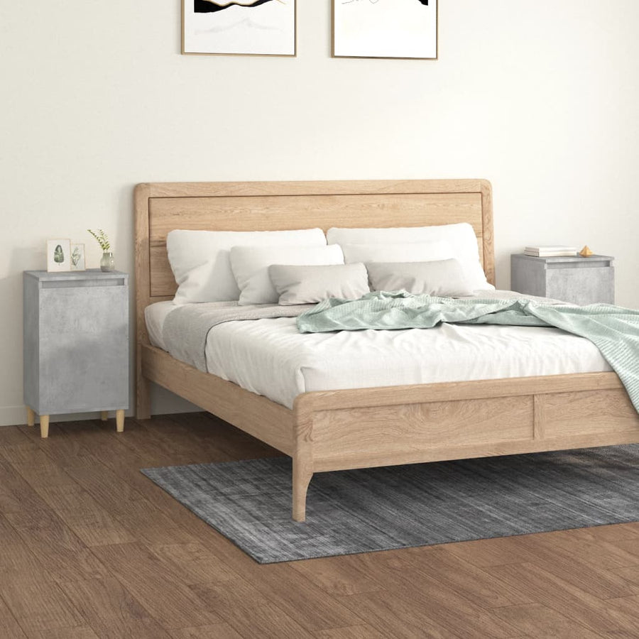 Nachtkastjes 2 St 40X35X70 Cm Bewerkt Hout Betongrijs