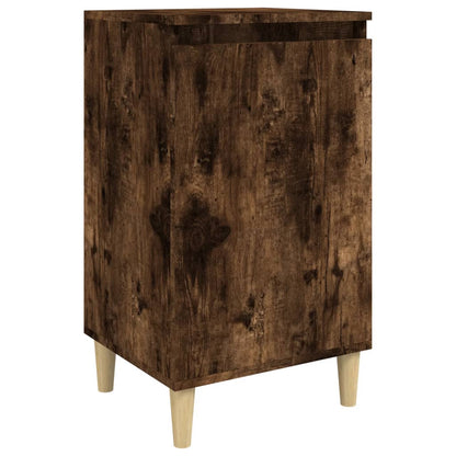 Nachtkastje 40X35X70 Cm Bewerkt Hout Gerookt Eikenkleurig