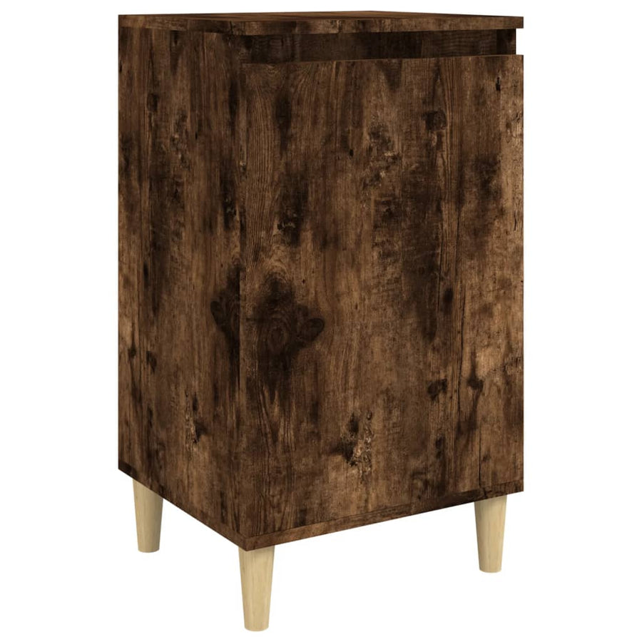 Nachtkastje 40X35X70 Cm Bewerkt Hout Gerookt Eikenkleurig