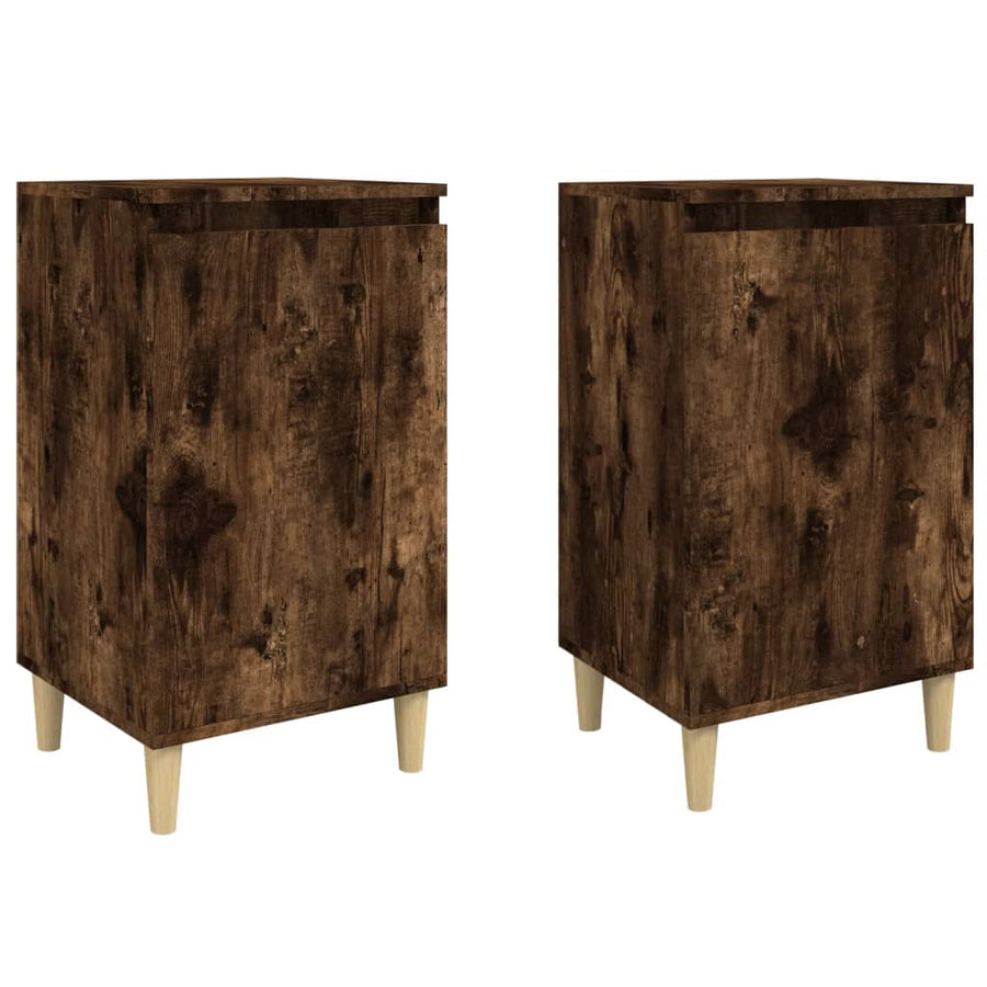 Nachtkastjes 2 St 40X35X70 Cm Bewerkt Hout Gerookt Eikenkleurig