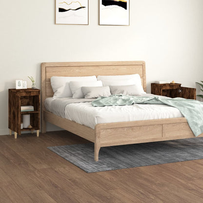Nachtkastjes 2 St 40X35X70 Cm Bewerkt Hout Gerookt Eikenkleurig