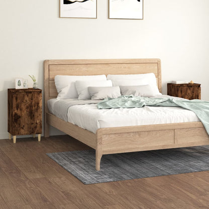 Nachtkastjes 2 St 40X35X70 Cm Bewerkt Hout Gerookt Eikenkleurig