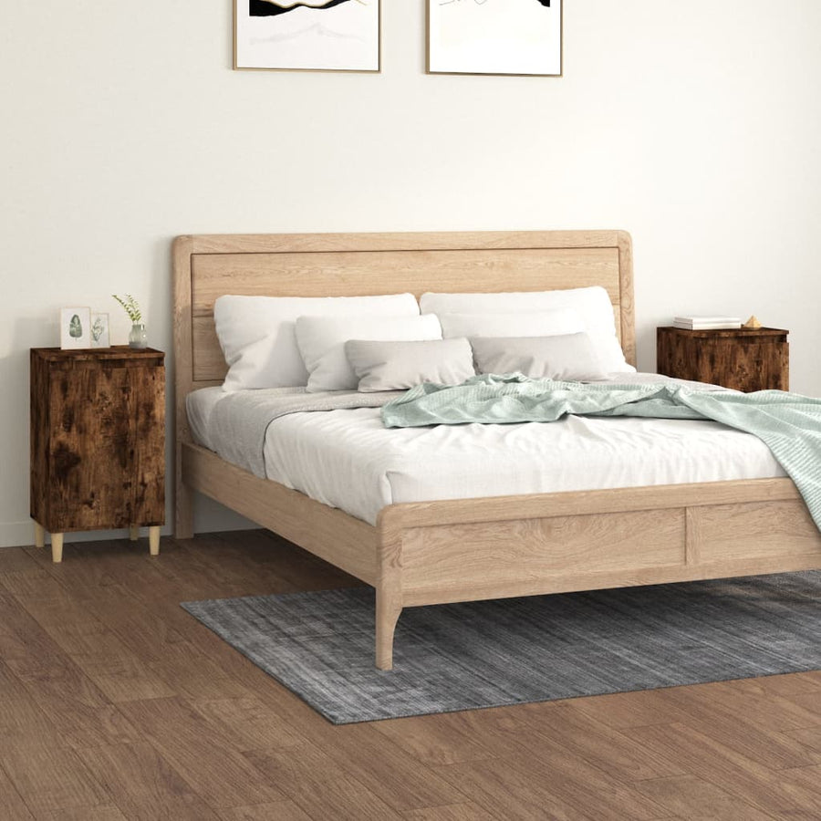 Nachtkastjes 2 St 40X35X70 Cm Bewerkt Hout Gerookt Eikenkleurig