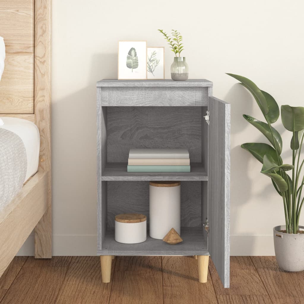 Nachtkastje 40X35X70 Cm Bewerkt Hout Grijs Sonoma Eikenkleurig