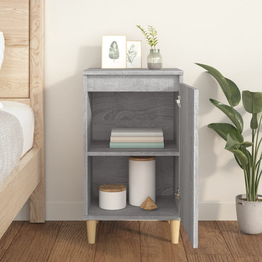 Nachtkastje 40X35X70 Cm Bewerkt Hout Grijs Sonoma Eikenkleurig