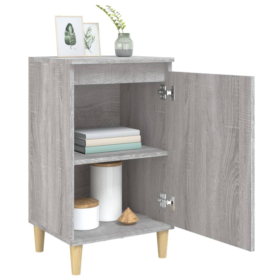 Nachtkastje 40X35X70 Cm Bewerkt Hout Grijs Sonoma Eikenkleurig