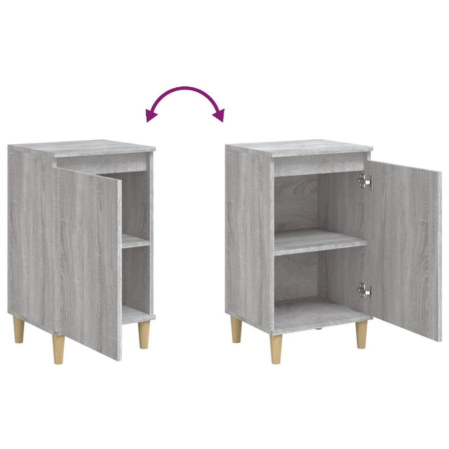 Nachtkastjes 2 St 40X35X70 Cm Bewerkt Hout Grijs Sonoma Eiken
