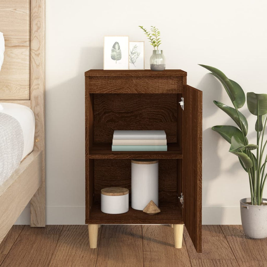 Nachtkastje 40X35X70 Cm Bewerkt Hout Bruin Eikenkleur