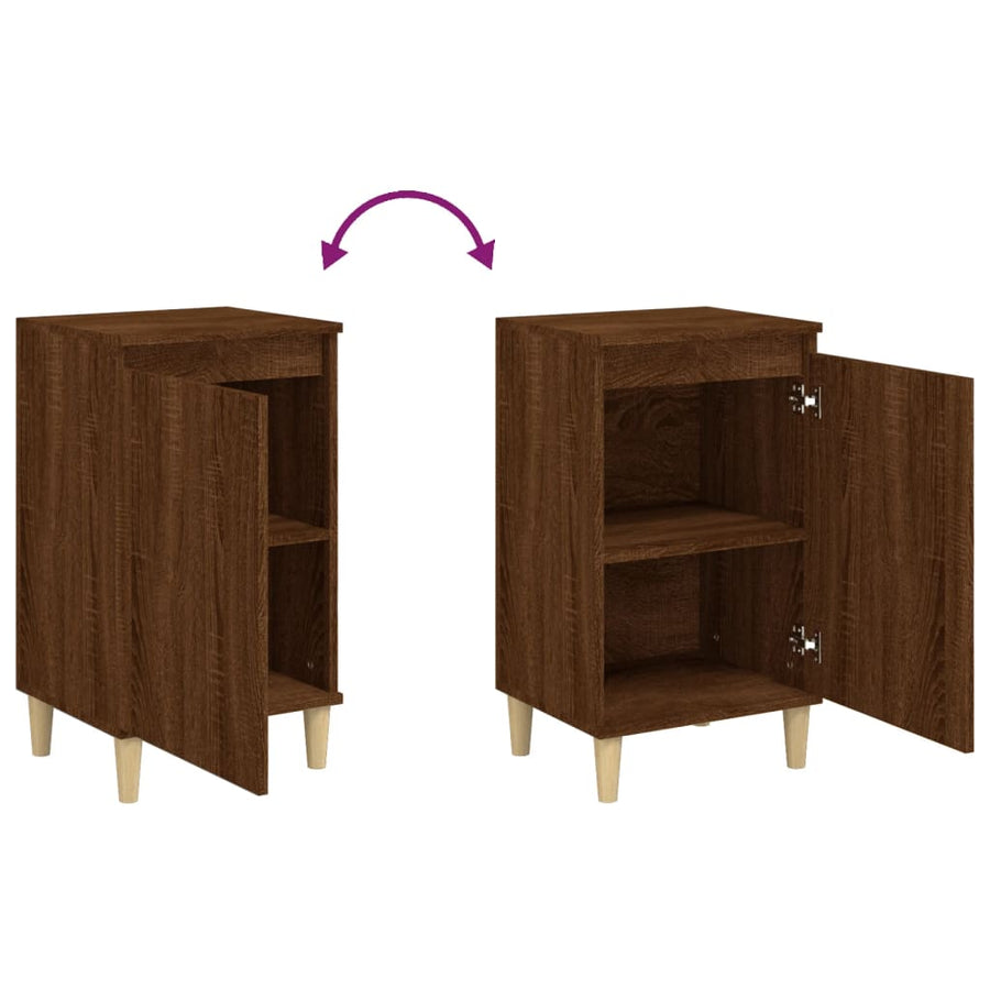 Nachtkastje 40X35X70 Cm Bewerkt Hout Bruin Eikenkleur