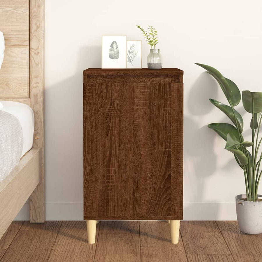 Nachtkastje 40X35X70 Cm Bewerkt Hout Bruin Eikenkleur
