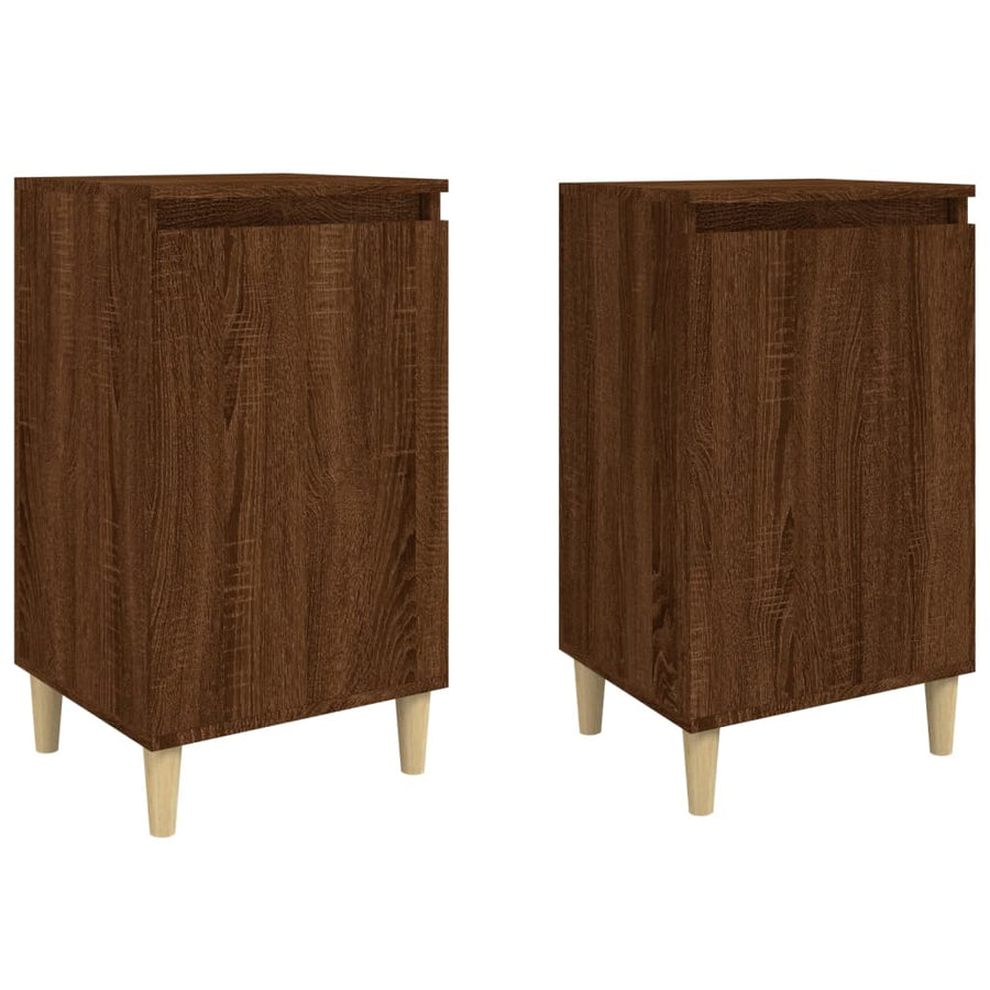 Nachtkastjes 2 St 40X35X70 Cm Bewerkt Hout Bruin Eikenkleur