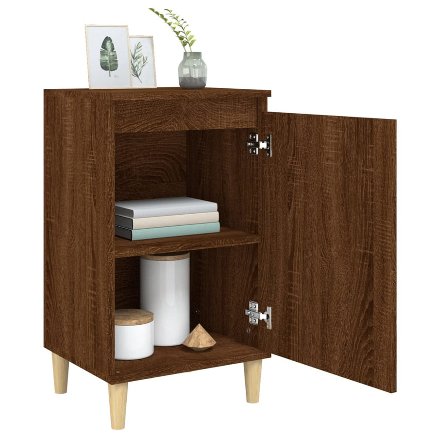 Nachtkastjes 2 St 40X35X70 Cm Bewerkt Hout Bruin Eikenkleur