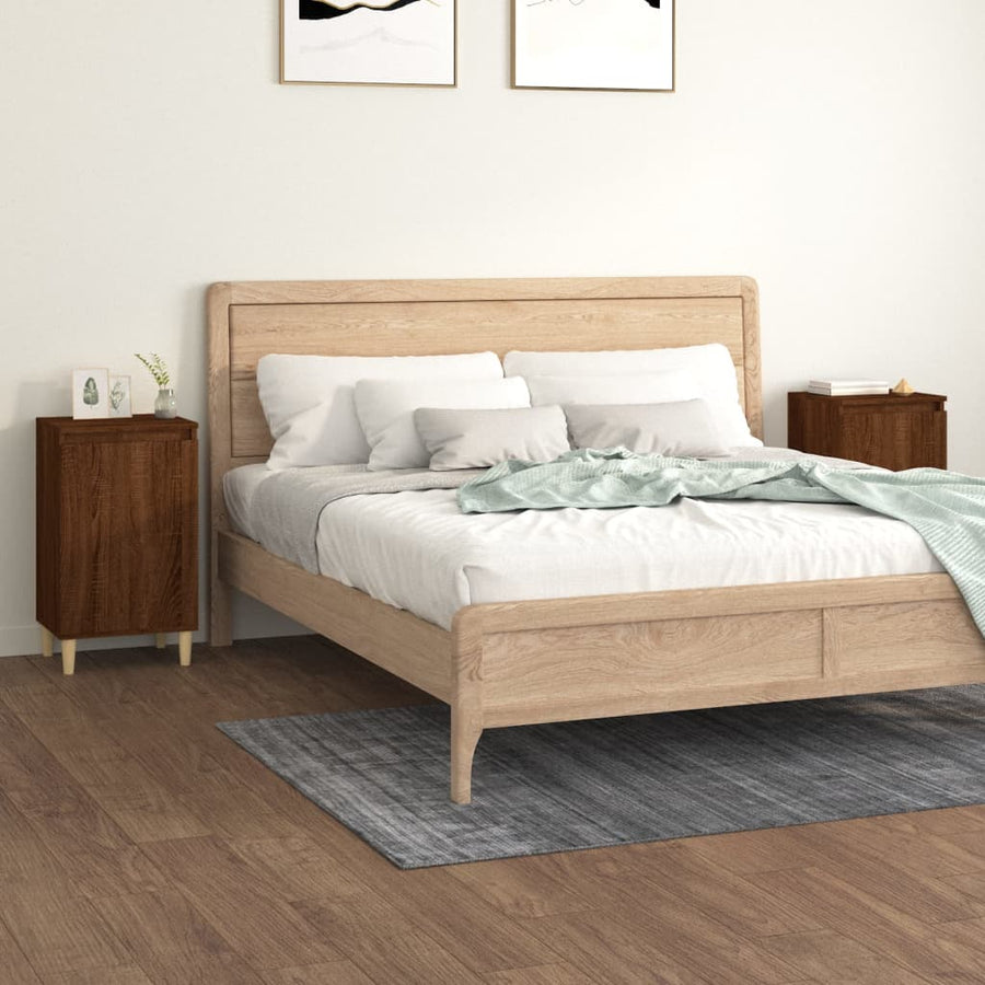 Nachtkastjes 2 St 40X35X70 Cm Bewerkt Hout Bruin Eikenkleur