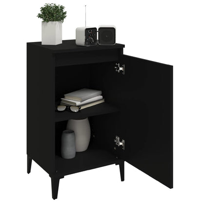 Nachtkastjes 2 St 40X35X70 Cm Bewerkt Hout Zwart
