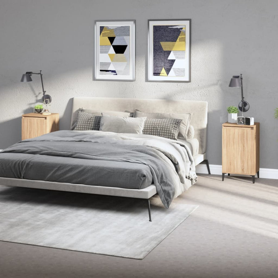 Nachtkastjes 2 St 40X35X70 Cm Bewerkt Hout Sonoma Eikenkleurig