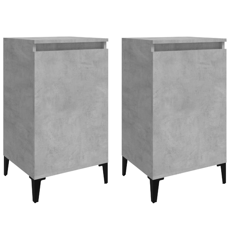 Nachtkastjes 2 St 40X35X70 Cm Bewerkt Hout Betongrijs
