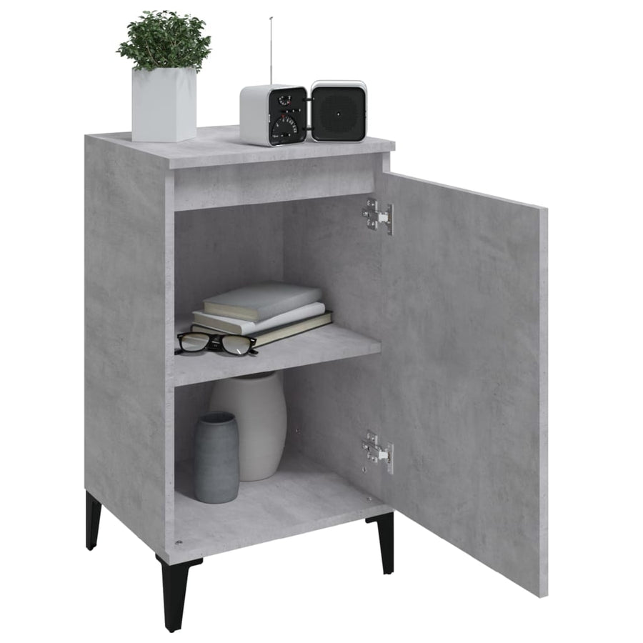 Nachtkastjes 2 St 40X35X70 Cm Bewerkt Hout Betongrijs
