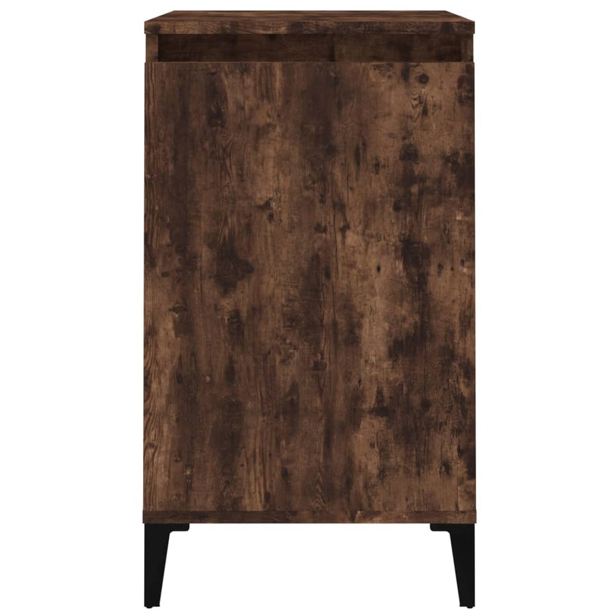 Nachtkastje 40X35X70 Cm Bewerkt Hout Gerookt Eikenkleurig