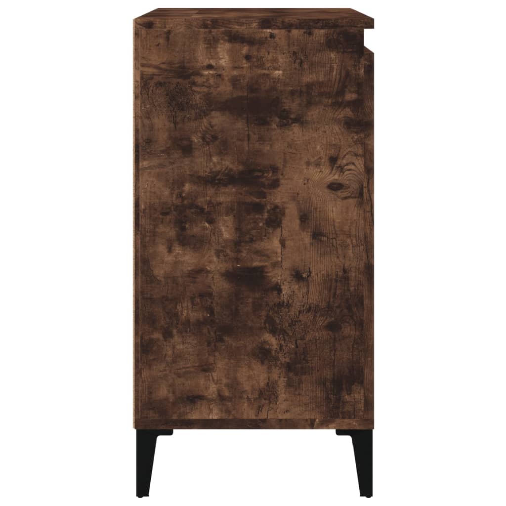 Nachtkastje 40X35X70 Cm Bewerkt Hout Gerookt Eikenkleurig