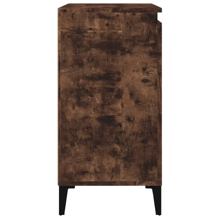 Nachtkastje 40X35X70 Cm Bewerkt Hout Gerookt Eikenkleurig