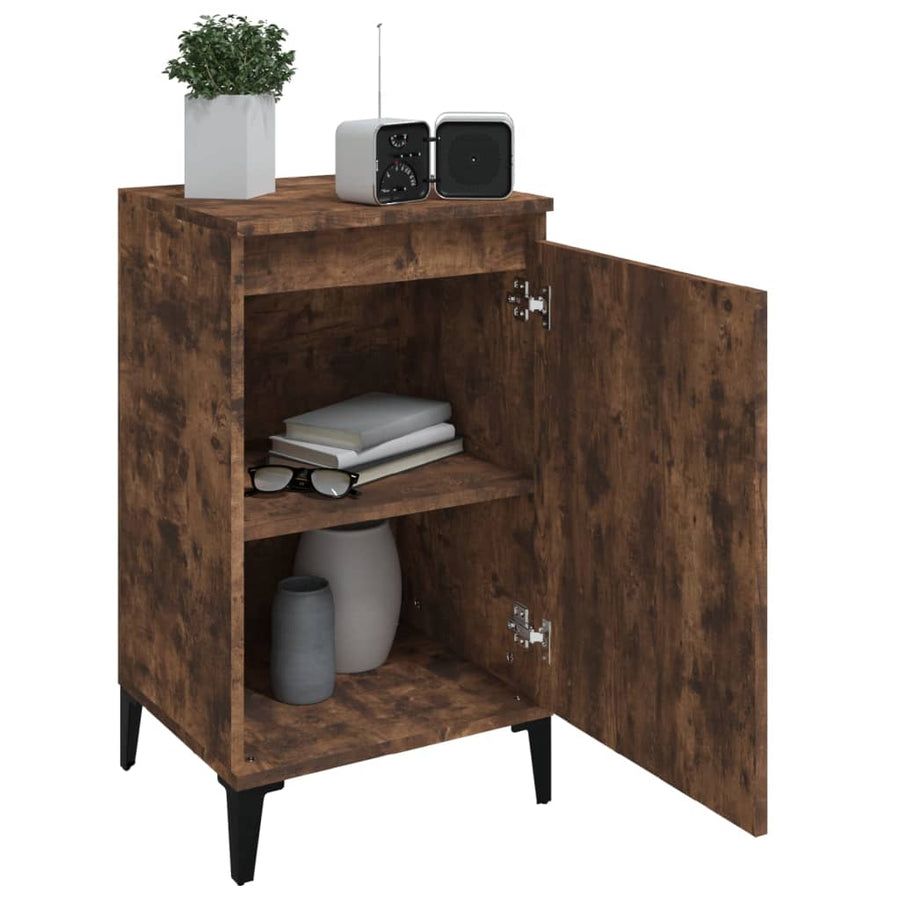 Nachtkastjes 2 St 40X35X70 Cm Bewerkt Hout Gerookt Eikenkleurig