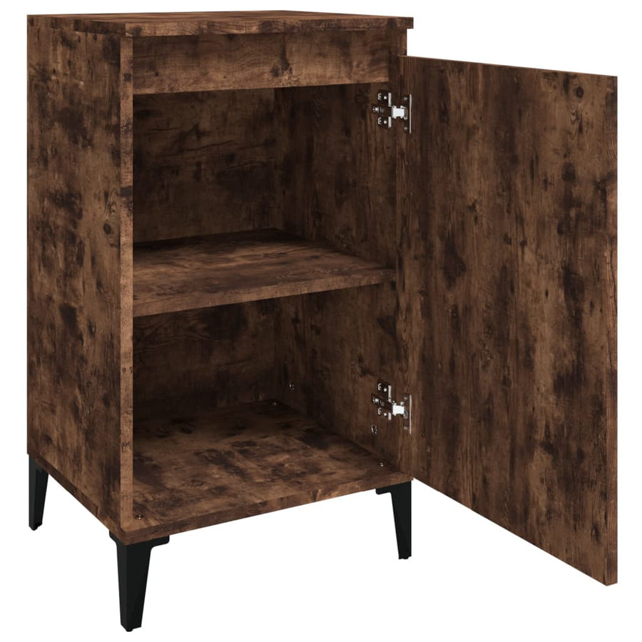 Nachtkastjes 2 St 40X35X70 Cm Bewerkt Hout Gerookt Eikenkleurig