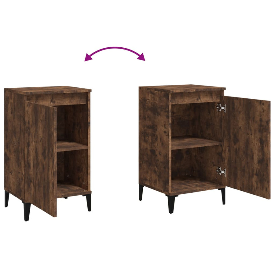 Nachtkastjes 2 St 40X35X70 Cm Bewerkt Hout Gerookt Eikenkleurig