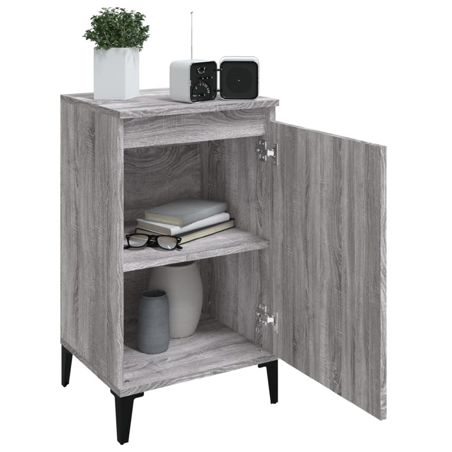 Nachtkastje 40X35X70 Cm Bewerkt Hout Grijs Sonoma Eikenkleurig