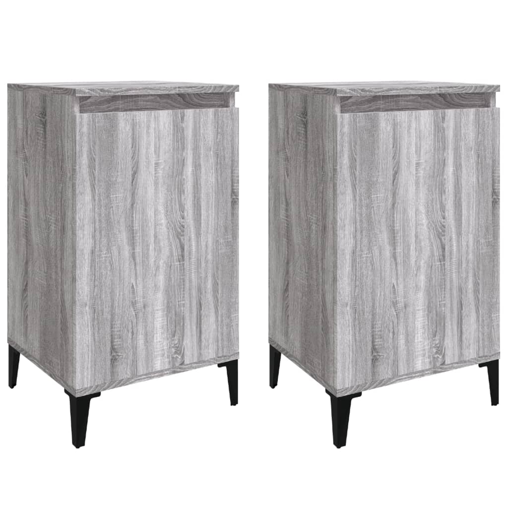 Nachtkastjes 2 St 40X35X70 Cm Bewerkt Hout Grijs Sonoma Eiken