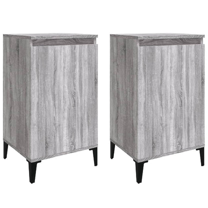 Nachtkastjes 2 St 40X35X70 Cm Bewerkt Hout Grijs Sonoma Eiken