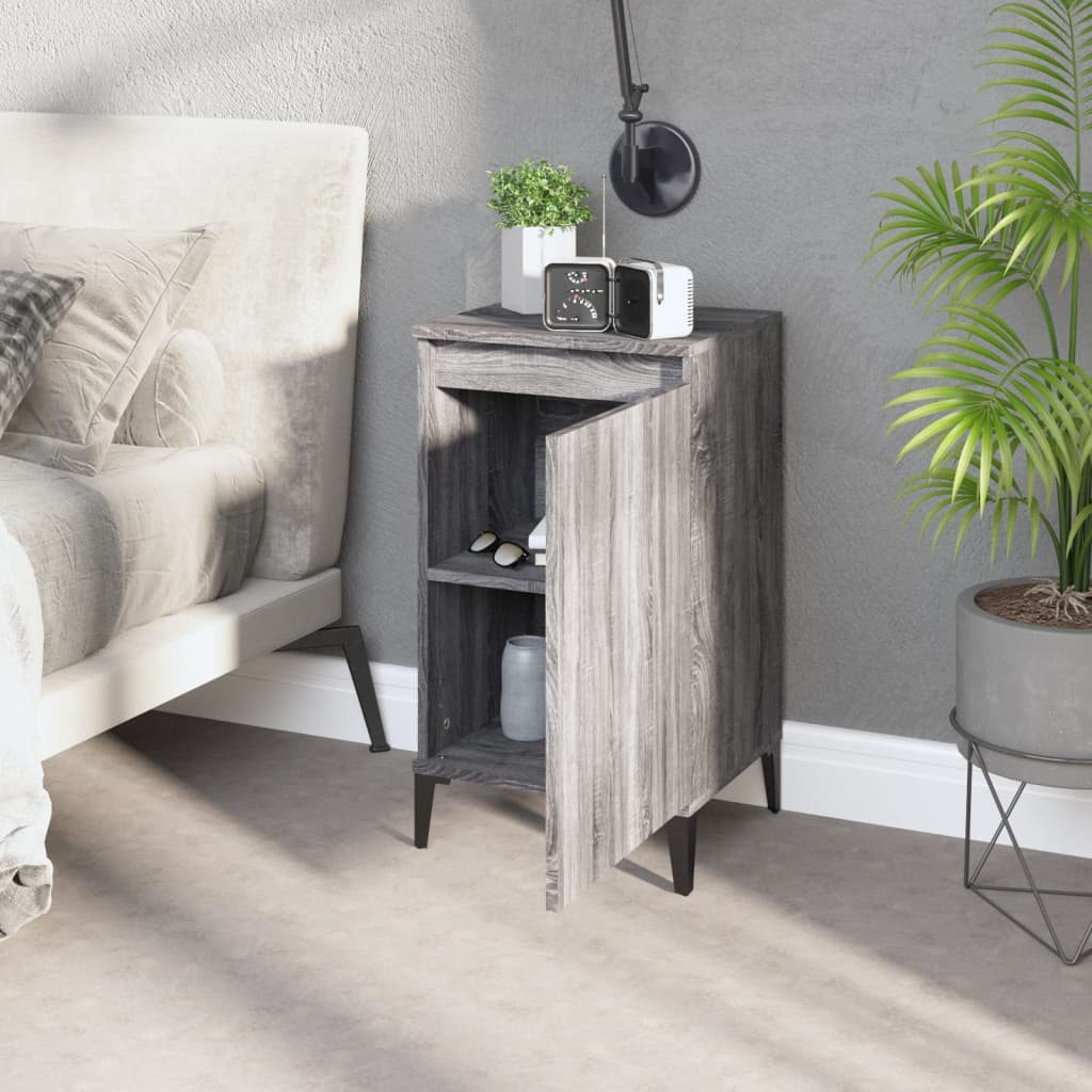 Nachtkastjes 2 St 40X35X70 Cm Bewerkt Hout Grijs Sonoma Eiken