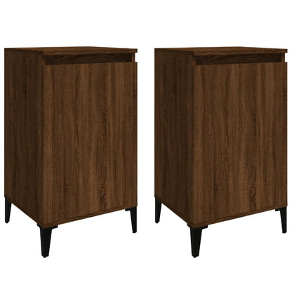 Nachtkastjes 2 St 40X35X70 Cm Bewerkt Hout Bruin Eikenkleur