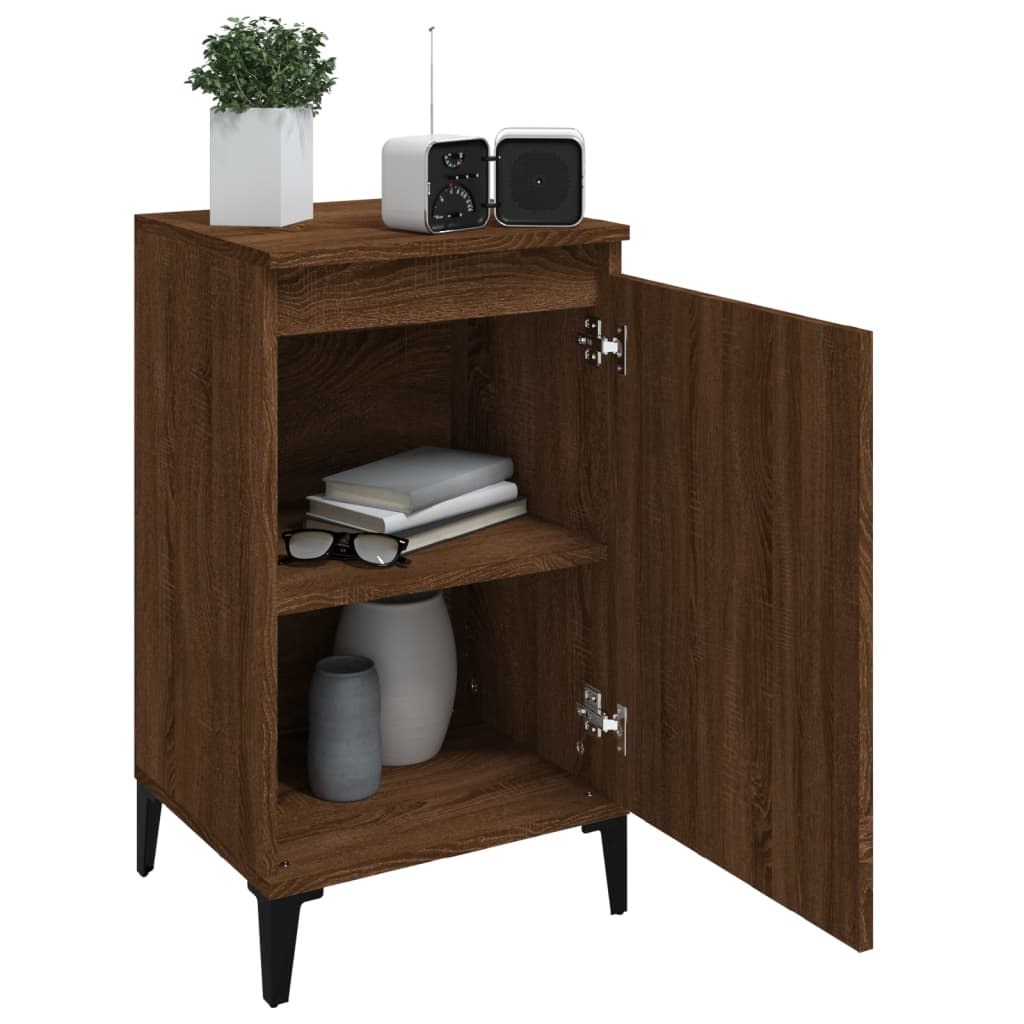 Nachtkastjes 2 St 40X35X70 Cm Bewerkt Hout Bruin Eikenkleur