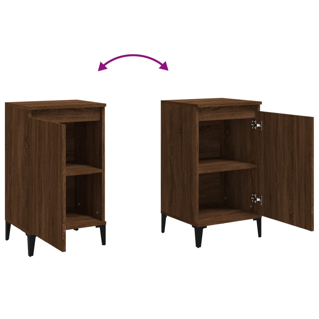 Nachtkastjes 2 St 40X35X70 Cm Bewerkt Hout Bruin Eikenkleur