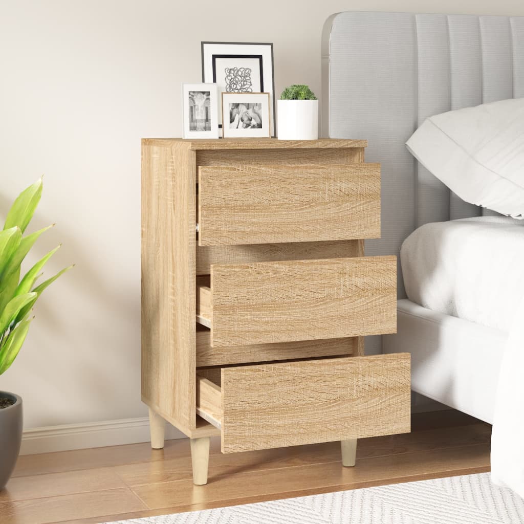 Nachtkastje 40X35X70 Cm Bewerkt Hout Sonoma Eikenkleurig