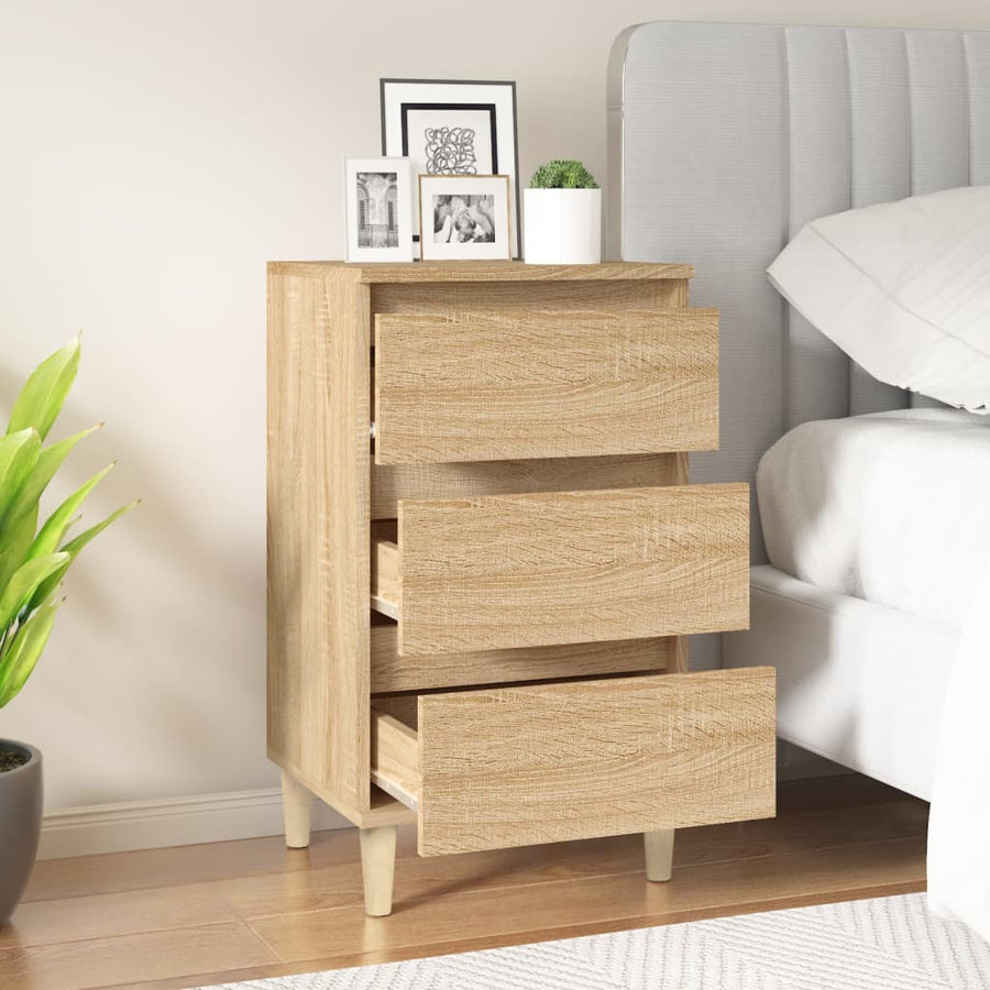 Nachtkastje 40X35X70 Cm Bewerkt Hout Sonoma Eikenkleurig
