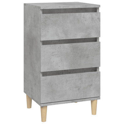 Nachtkastje 40X35X70 Cm Bewerkt Hout Betongrijs
