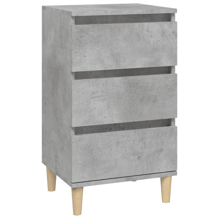 Nachtkastje 40X35X70 Cm Bewerkt Hout Betongrijs