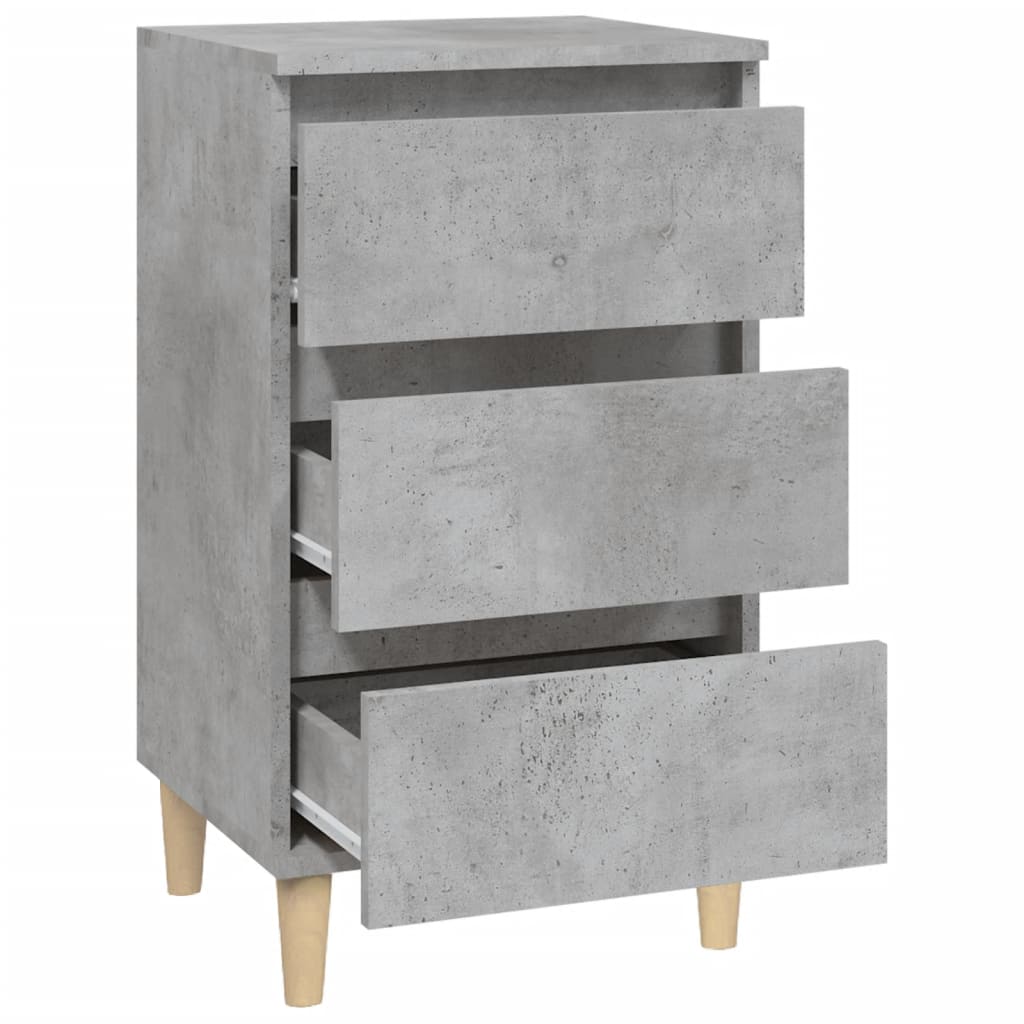 Nachtkastje 40X35X70 Cm Bewerkt Hout Betongrijs