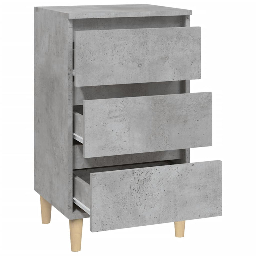 Nachtkastje 40X35X70 Cm Bewerkt Hout Betongrijs